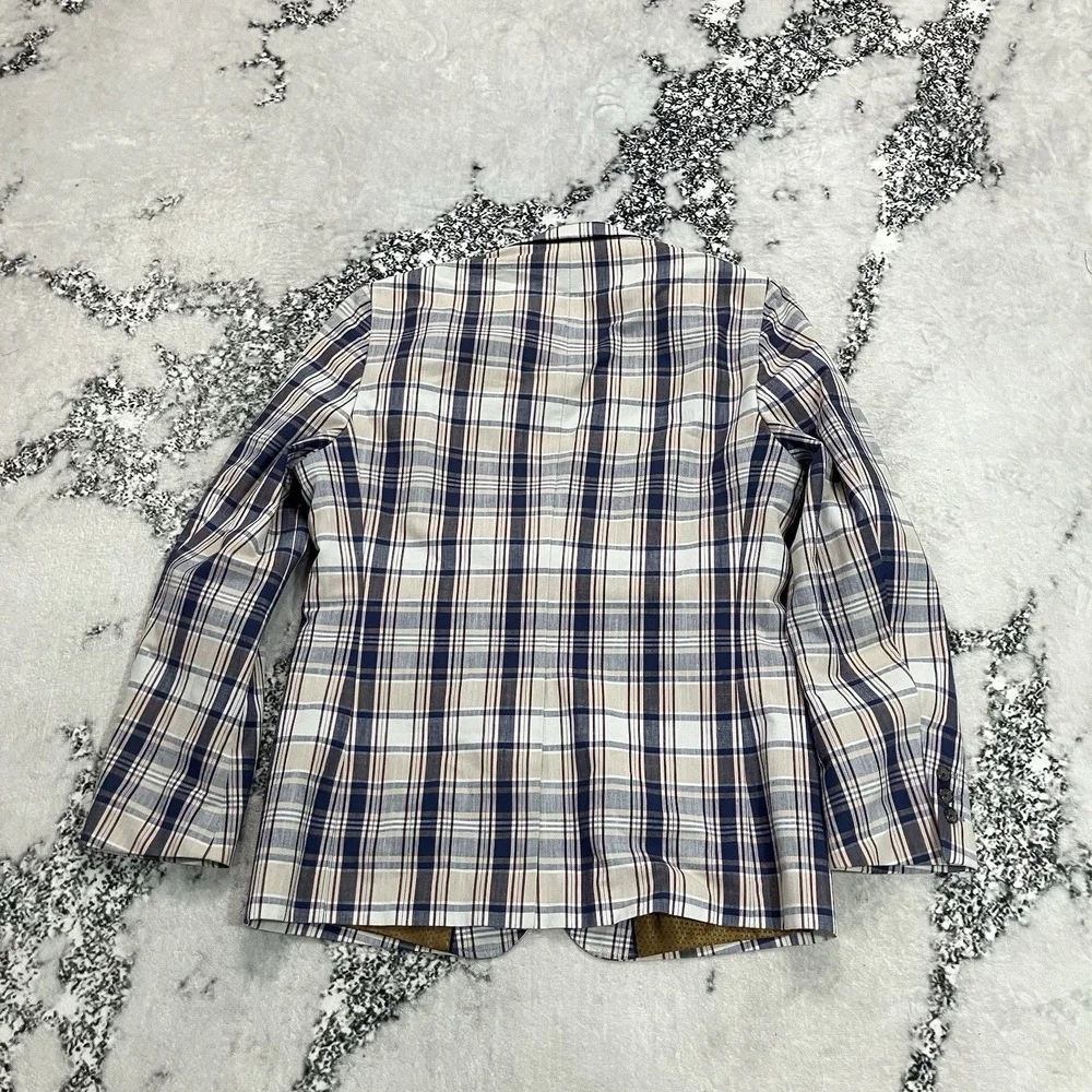 Banana Republic Mad Men Collection Mens 40R Plaid Two Button Blazer Sport Coat